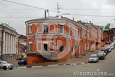 NIZHNY NOVGOROD, View of old houses on Kozhevennaya street Editorial Stock Photo