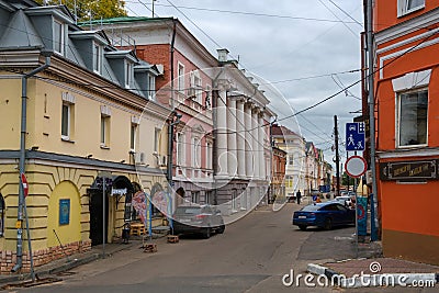 View of old houses on Kozhevennaya street Editorial Stock Photo