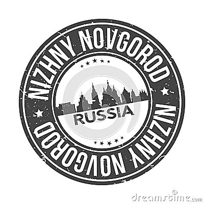 Nizhny Novogorod Russia Round Stamp Icon Skyline City Design Badge Rubber. Vector Illustration