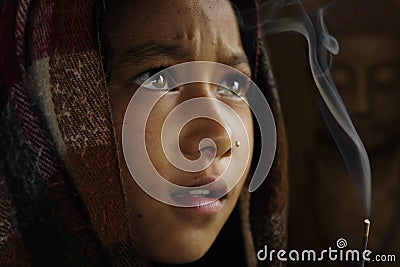 NiÃ±a de Nepal Editorial Stock Photo