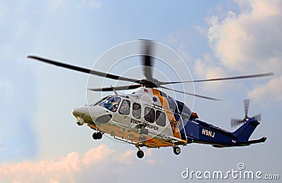 NJ State Trooper Helicopter Editorial Stock Photo