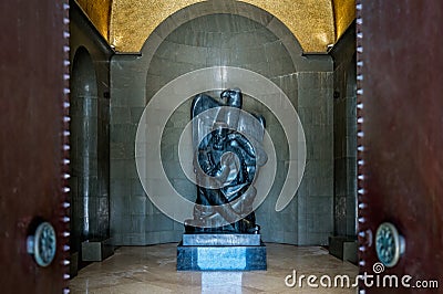 Njegos statue in a mausoleum Stock Photo