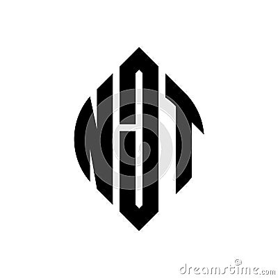 NJT circle letter logo design with circle and ellipse shape. NJT ellipse letters with typographic style. The three initials form a Vector Illustration