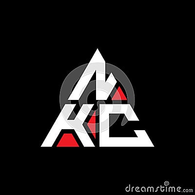 NKC triangle letter logo design with triangle shape. NKC triangle logo design monogram. NKC triangle vector logo template with red Vector Illustration