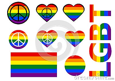 Set of LGBT icons. Flag LGBT. vector Vector Illustration