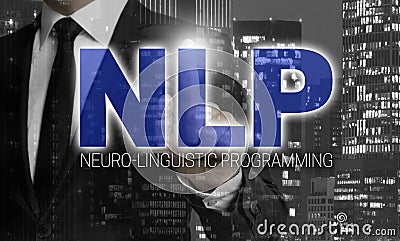 NLP concept is shown by businessman Stock Photo