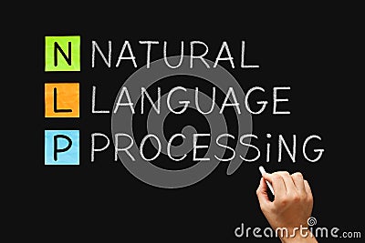 NLP - Natural Language Processing AI Artificial Intelligence Concept Stock Photo