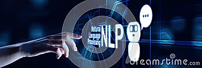 NLP Natural language processing concept. Artificial intelligence neural network Stock Photo