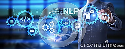 NLP Natural language processing concept. Artificial intelligence neural network Stock Photo