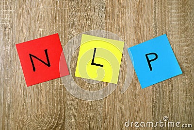 NLP - Neuro Linguistic Programming sign on sticky notes Stock Photo