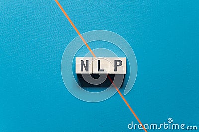 NLP - Neuro Linguistic Programming word concept on cubes Stock Photo