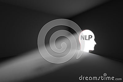NLP rays volume light concept Cartoon Illustration