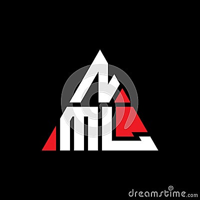 NML triangle letter logo design with triangle shape. NML triangle logo design monogram. NML triangle vector logo template with red Vector Illustration