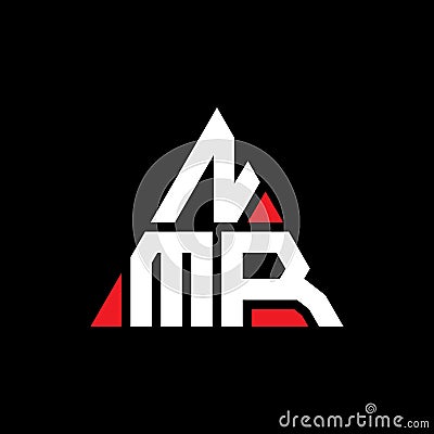 NMR triangle letter logo design with triangle shape. NMR triangle logo design monogram. NMR triangle vector logo template with red Vector Illustration