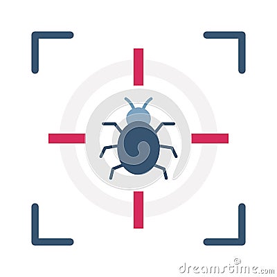 Bug target,Flat Vector icon which can easily modify or edit Vector Illustration