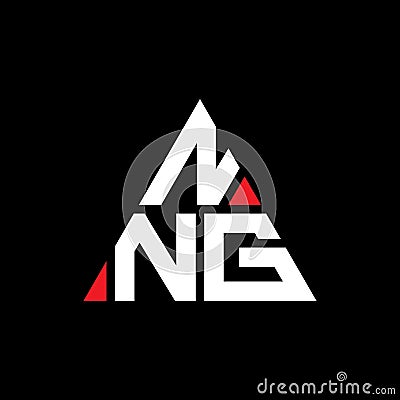 NNG triangle letter logo design with triangle shape. NNG triangle logo design monogram. NNG triangle vector logo template with red Vector Illustration
