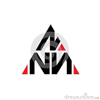 NNN triangle letter logo design with triangle shape. NNN triangle logo design monogram. NNN triangle vector logo template with red Vector Illustration