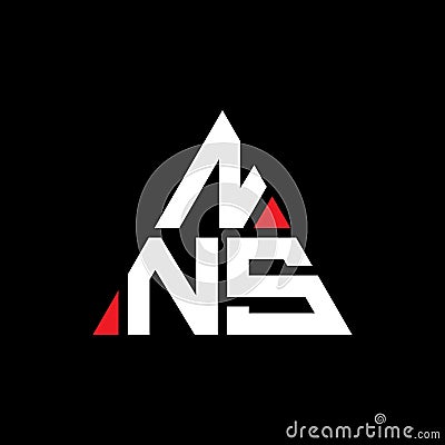 NNS triangle letter logo design with triangle shape. NNS triangle logo design monogram. NNS triangle vector logo template with red Vector Illustration