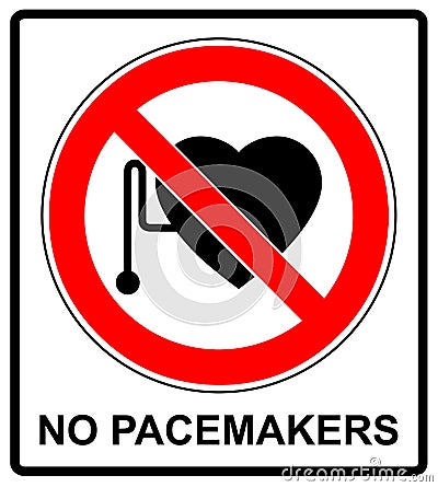 No access with cardiac pacemaker sign Vector Illustration