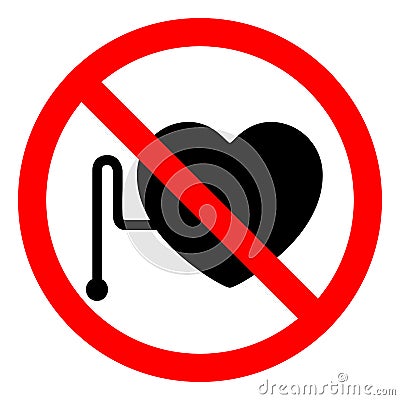 No Access For Persons With Pacemakers Symbol Sign, Vector Illustration, Isolate On White Background Label .EPS10 Vector Illustration