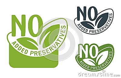 No Added Preservatives eco-friendly badge Vector Illustration