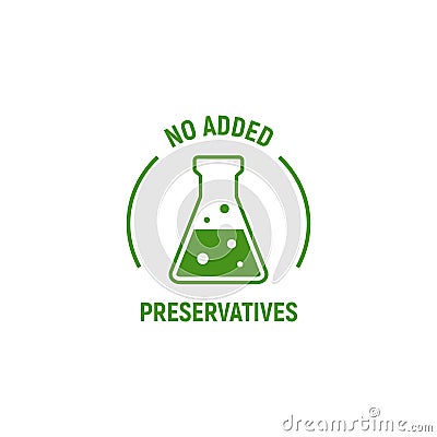 No added preservatives icon. Chemical artificial free food. No additives vector symbol logo Vector Illustration