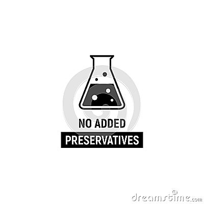 No added preservatives icon. Chemical artificial free food. No additives vector symbol logo Vector Illustration