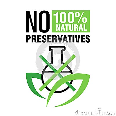 No added preservatives 100 natural Vector Illustration