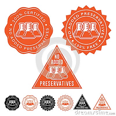 No Added Preservatives Seal Vector Illustration