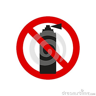 No aerosol, no graffiti spray can sign. Vector illustration isolated on white Vector Illustration