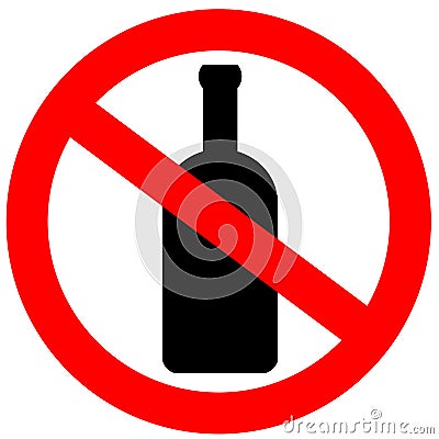 No alcohol sign Vector Illustration