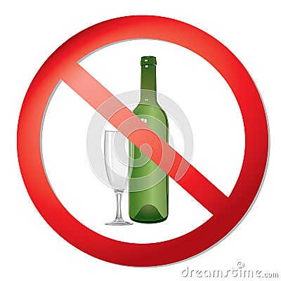 No alcohol sign Vector Illustration