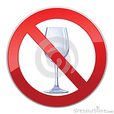 No alcohol sign Vector Illustration