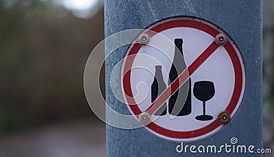 No alcohol sign on grey board Stock Photo