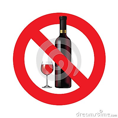 No alcohol sign Vector Illustration