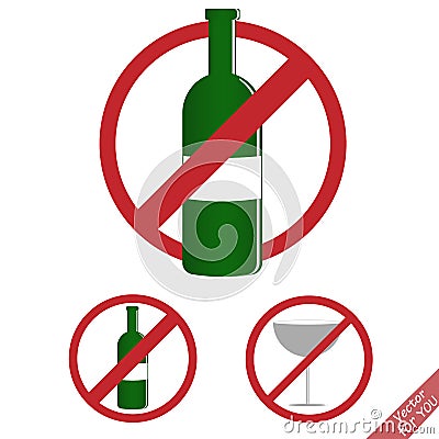 No alcohol sign Vector Illustration