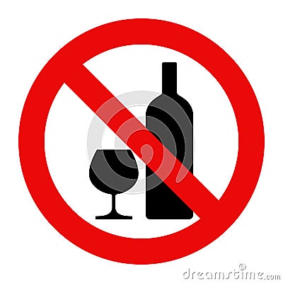 No alcohol sign Vector Illustration