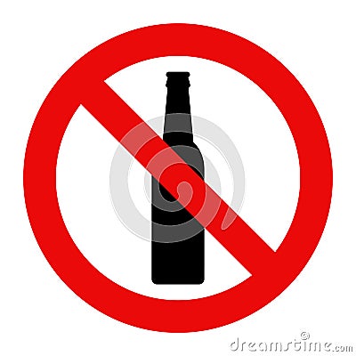 No alcohol sign Vector Illustration