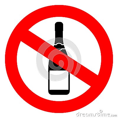 No alcohol vector sign Vector Illustration
