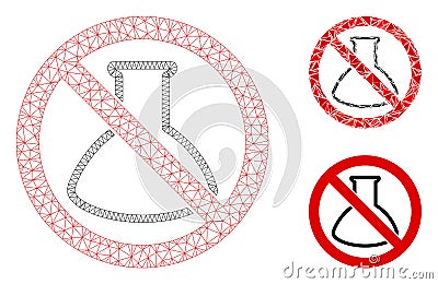 No Analysis Retort Vector Mesh 2D Model and Triangle Mosaic Icon Stock Photo