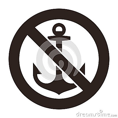 No anchor sign Vector Illustration