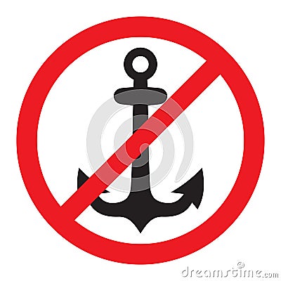 No anchor sign Vector Illustration