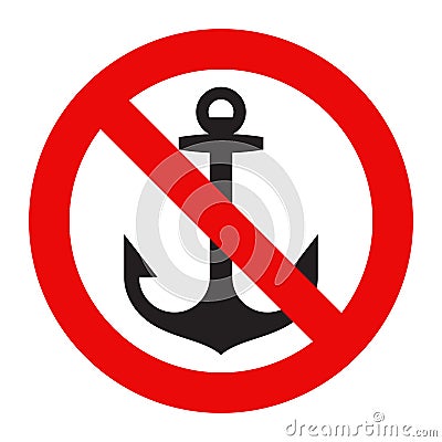 No anchoring sign Vector Illustration