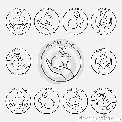 No animals testing icon design Cartoon Illustration