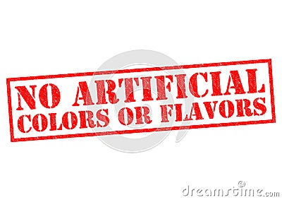 NO ARTIFICIAL COLORS OR FLAVORS Stock Photo