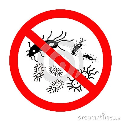 No bacteria and microbe sign Vector Illustration