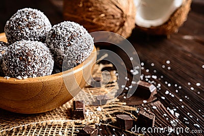 No bake coconut balls Stock Photo