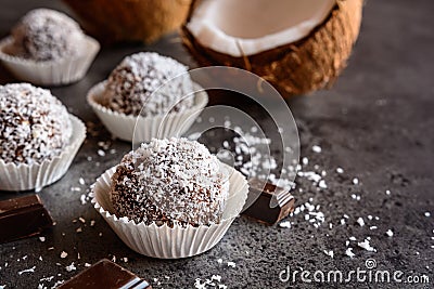 No bake coconut balls Stock Photo