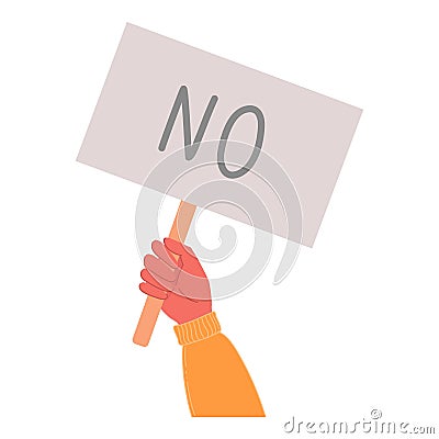 No banner. Isolated text placard, hand hold right or wrong message. Idea or choice, correct and incorrect dialog mark Vector Illustration