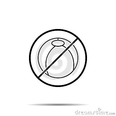 No beach ball icon. Simple thin line, outline vector of summer ban, prohibition, forbiddance icons for ui and ux, website or Stock Photo